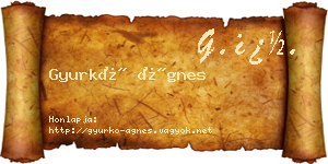 Gyurkó Ágnes névjegykártya