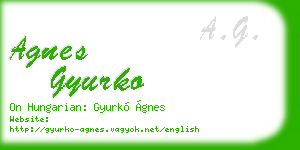 agnes gyurko business card